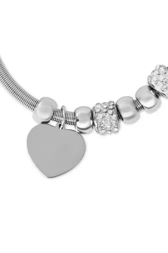 Silver plated charm design snake bracelet with crystals for women 