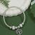 Adjustable tree of life charm design snake bracelet in silver tone for women (adb565)