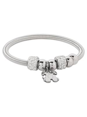 Adjustable dog charm design snake bracelet in silver tone for women  3