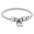 Adjustable dog charm design snake bracelet in silver tone for women (adb566)