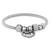Adjustable heart charm design snake bracelet with family motif in silver tone for women (adb567)