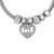 Adjustable heart charm design snake bracelet with family motif in silver tone for women (adb567)