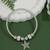 Adjustable star charm design snake bracelet in silver tone for women (adb568)