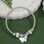 Adjustable butterfly charm design snake bracelet in silver tone for women (adb569)