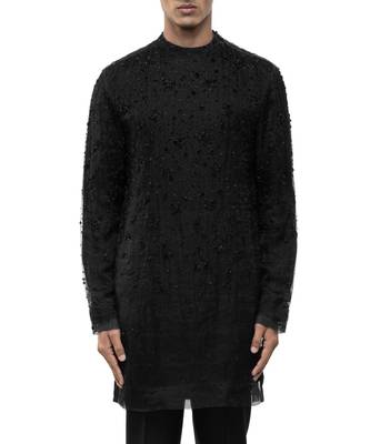 Black embroidered organza kurta set 4