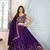 Purple embroidered lehenga choli with dupatta