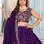 Purple embroidered lehenga choli with dupatta