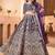 Purple embroidered lehenga choli set with Dupatta