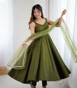 New Designer Anarkali Suit Fully Flair Gown Suit Set With Dupatta 