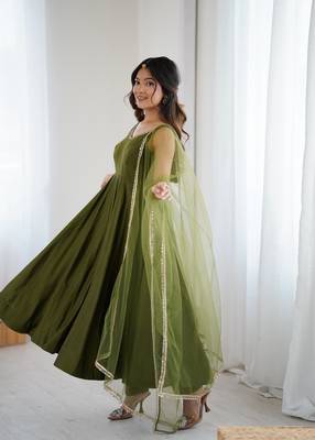 New Designer Anarkali Suit Fully Flair Gown Suit Set With Dupatta  3