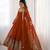 Elegant Embroidered Sequence Designer Anarkali Three Piece Set"