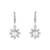 Silver plated cz american diamond chain pendent necklace with earrings jewellery set for women