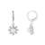 Silver plated cz american diamond chain pendent necklace with earrings jewellery set for women