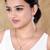 Rose gold plated glittering american diamond cz zircon chain pendent necklace with earrings set for women