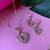 Rose gold plated glittering american diamond cz zircon chain pendent necklace with earrings set for women