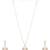 Rose gold plated glittering american diamond cz zircon chain pendent necklace with earrings set for women