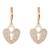 Rose gold plated glittering american diamond cz zircon chain pendent necklace with earrings set for women