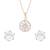 Rose gold plated american diamond cz zircon chain pendent necklace with earrings set for women