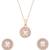 Rose gold plated cz american diamond hain pendent necklace with earrings set for women
