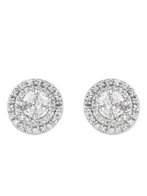 Cz american diamond chain pendent necklace with earrings set for women  5