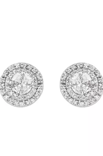 Cz american diamond chain pendent necklace with earrings set for women 
