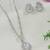 Latest stylish silver plated cz american diamond teardrop pendant necklace & earrings set for women (silver)