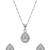 Latest stylish silver plated cz american diamond teardrop pendant necklace & earrings set for women (silver)