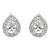 Latest stylish silver plated cz american diamond teardrop pendant necklace & earrings set for women (silver)