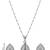 Latest stylish silver plated cz american diamond teardrop pendant necklace & earrings set for women (silver)