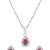 Latest stylish silver plated cz american diamond teardrop pendant necklace & earrings set for women (ch60zq)