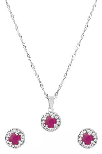 Latest stylish silver plated cz american diamond teardrop pendant necklace & earrings set for women 