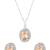 Latest stylish silver plated cz american diamond teardrop pendant necklace & earrings set for women (silver gold)