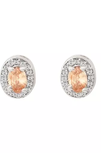 Latest stylish silver plated cz american diamond teardrop pendant necklace & earrings set for women 