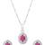 Latest stylish silver plated cz american diamond pendant necklace & earrings set for women (ch62zq)
