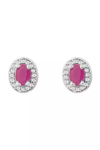 Latest stylish silver plated cz american diamond pendant necklace & earrings set for women 