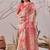 New Premium Linen Cotton Digital Floral Print Women's Saree With Blouse Set