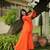Orange leheriya embroidered kurta with palazo
