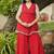 Red leheriya bandhani angarakha kurta with palazo