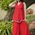 Red leheriya bandhani angarakha kurta with palazo