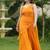 Orange leheriya bandhani kurta - palazo with wrap