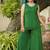 Green leheriya embroidered kurta with palazo