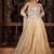 gold embroidered tissue Lehenga