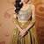 olive embroidered tissue Lehenga