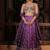 purple embroidered silk Lehenga