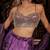 purple embroidered silk Lehenga