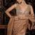 Brown plain tissue  saree