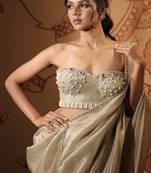 Pink plain tissue  saree