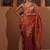 Rust plain tissue saree