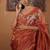 Rust plain tissue saree