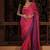 Pink plain organza saree